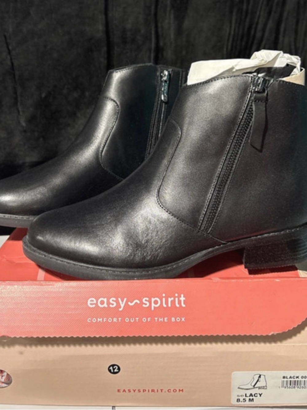 Easy Spirit Black Women's Ankle Booties with Side Zipper